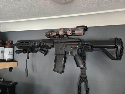 Airsoft rifle modular wall mount brackets