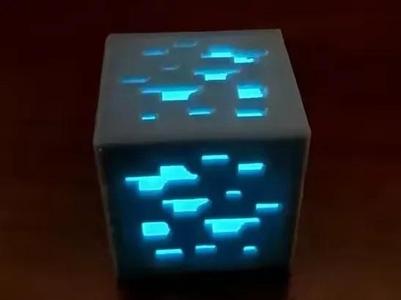 Minecraft diamond block  A luminous Minecraft diamond ore block