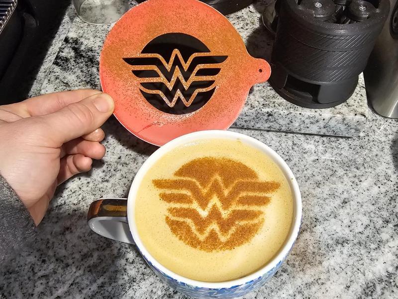 Perfect Wonder Woman Latte Art Stencil