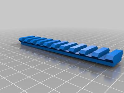 Plain Picatinny rail, 9mm tall x 105mm long