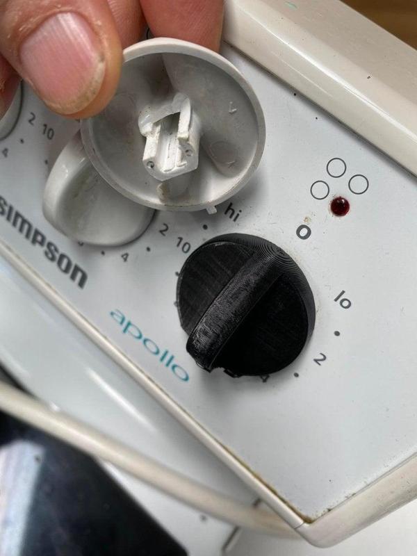 Oven Knob 38mm Dia (6mm shaft) for Simpson  