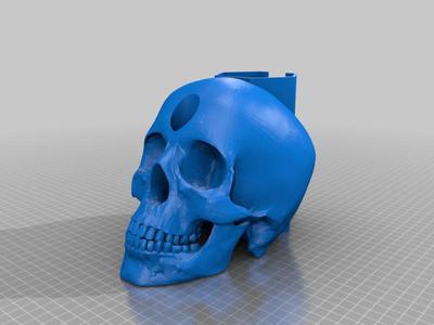 Skull toilet wand holder