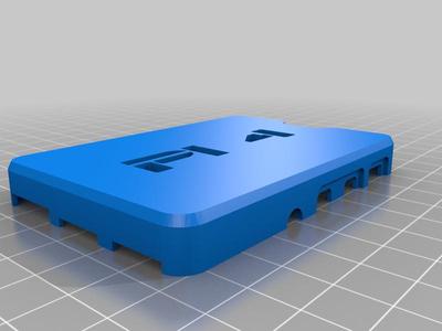 Malolo's Screwless Raspberry Pi 4 Case Remix -- BOTTOM ONLY Tron font "Pi 4"