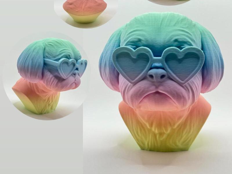 Lhasa Apso Dog Bust & Sunglasses 
