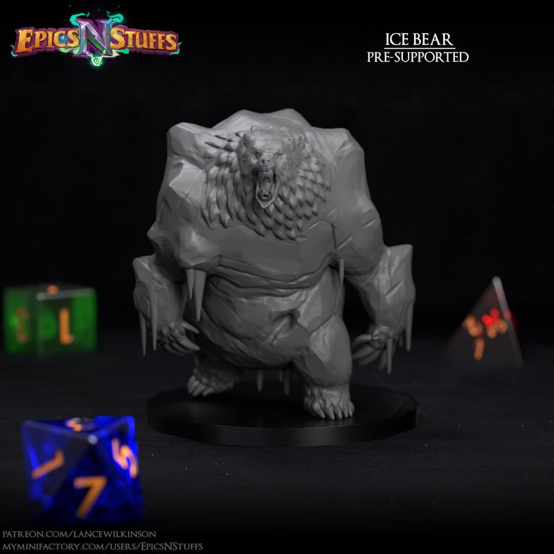 Ice Bear Miniature - pre-supported