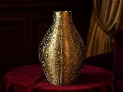 Golden Fleur Vase – Ornate Vase with Regal Pattern