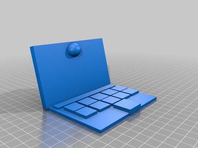 Computer with mouse and camera and control strip and tilted screen 