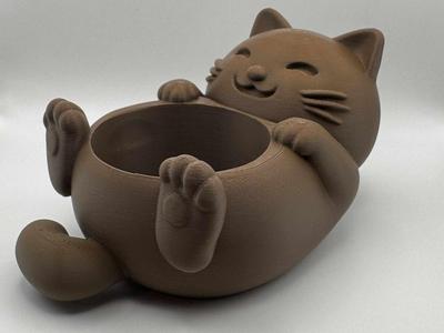 Cat Bowl – Chubby Cat Figurine with Belly Bowl