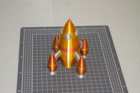 Retro Rocketship ( Multi-Material )