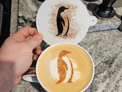 Perfect Penguin Latte Art Stencil
