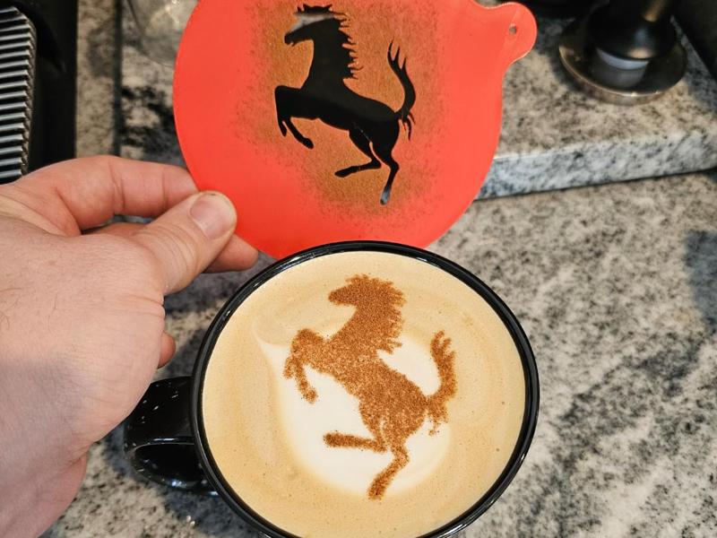 Perfect Ferrari Horse Latte Art Stencil