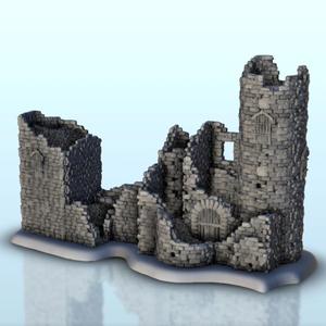 Ruin of medieval stone castle 14 - Medieval Terrain Clash of Tabletop RPG terrain DBA SAGA WW2