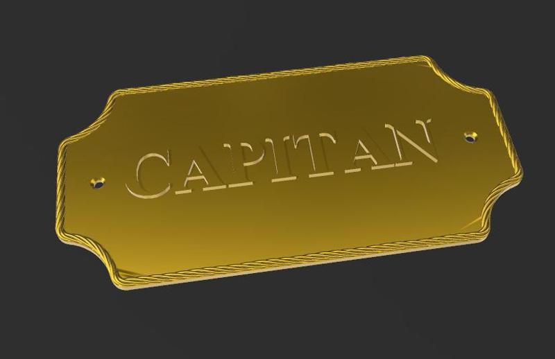 PLACA ROTULO CAPITAN + BASE LIMPIA