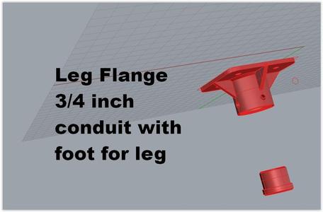 Flange 3/4 conduit with foot