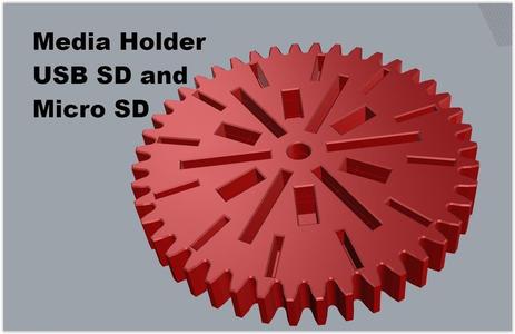 Media holder 3 types USB SD and Micro SD