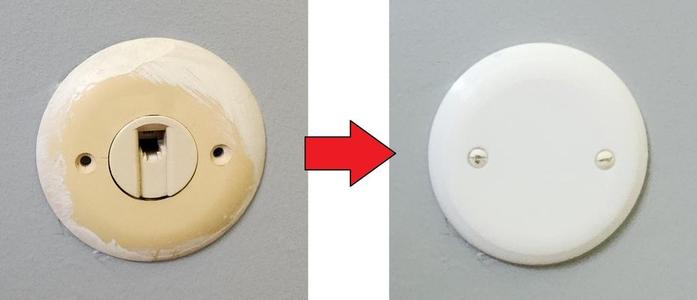 Round Phone Jack Cover Plate