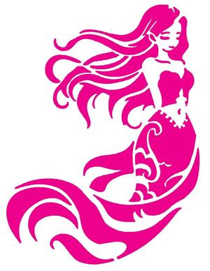 Mermaid stencil 6