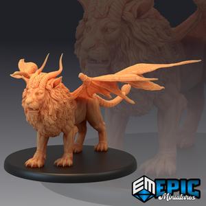 Manticore / Mythical Desert Creature / Winged Lion Scorpion Hybrid