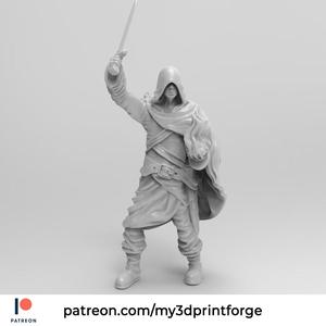 Unknown Hero Sword-Fire 32mm pre-supported