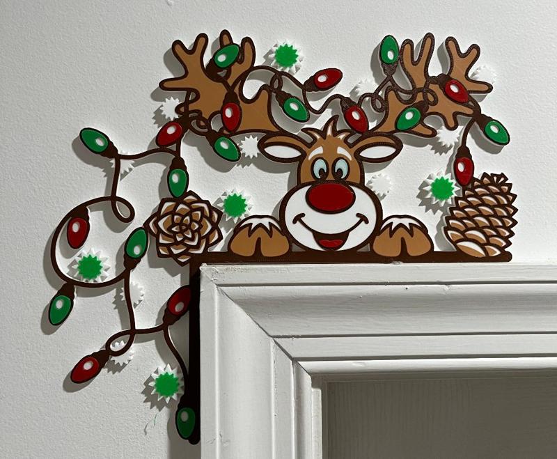 Christmas Door Corner / Door Topper. Reindeer