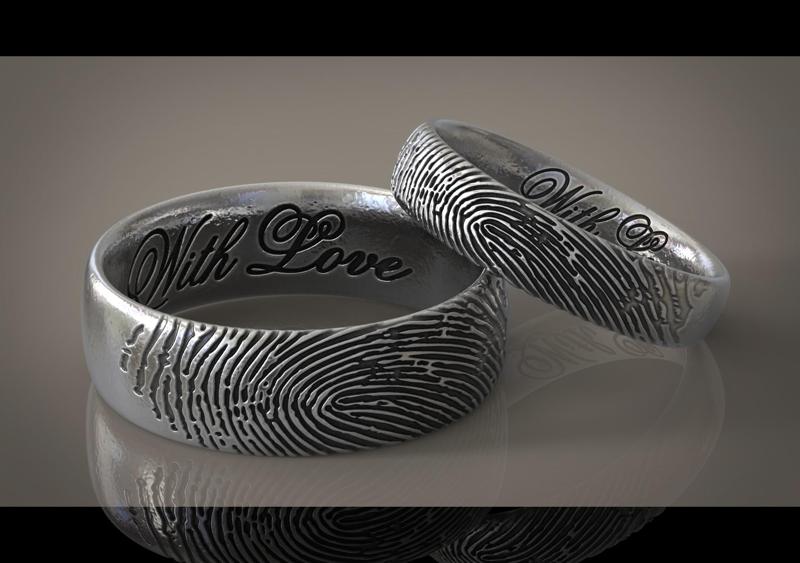 Fingerprint ring Wedding ring With Love