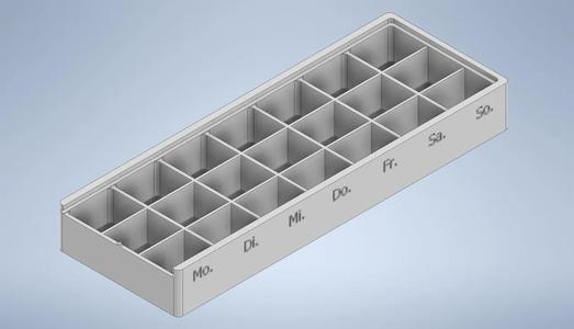 Tabletten-Organizer mit dreifacher Unterteilung   