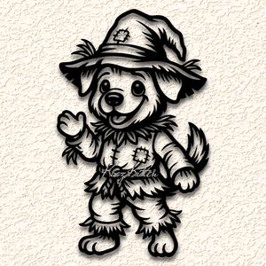puppy dog scarecrow wall art home decor