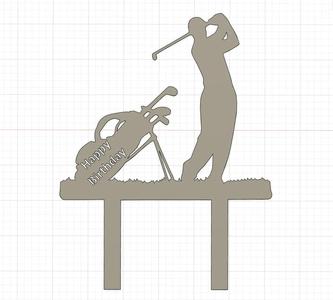 Happy Birthday Cake Golf Topper   