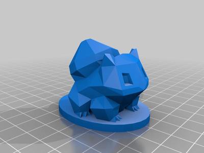 Low Poly Bulbasaur With Stand