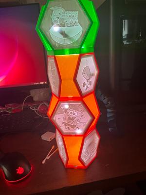 Lithopane lamp bracket (stackable)