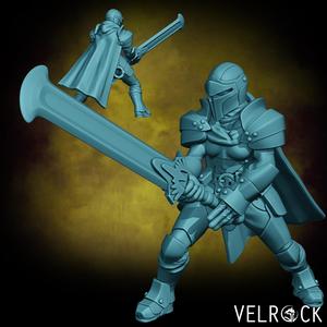 Female Bounty Hunter Fighter with Greatsword (PRESUPPORTED)
