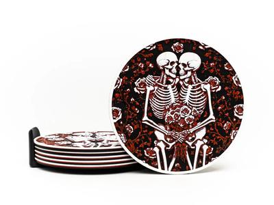 Skeleton Romance Coasters   