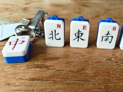 Mahjong tile key chain