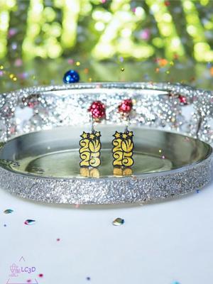 Happy new year 2025 earrings