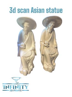 3D SCAN ASIAN MAN STATUE 
