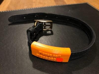 Slide on collar nametag