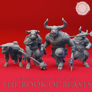 Minotaur Warband - Book of Beasts - Tabletop Miniatures (Pre-Supported)