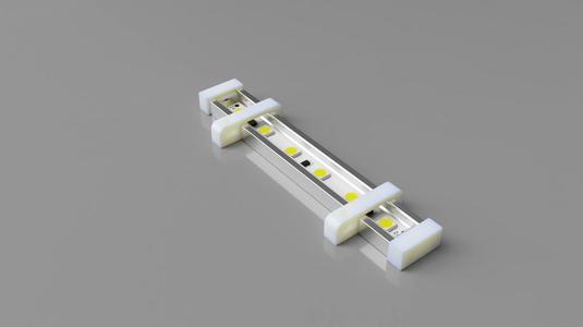 LED strip profile mount and cap