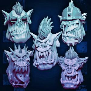 MrModulork's Orc Punk Heads - Set A