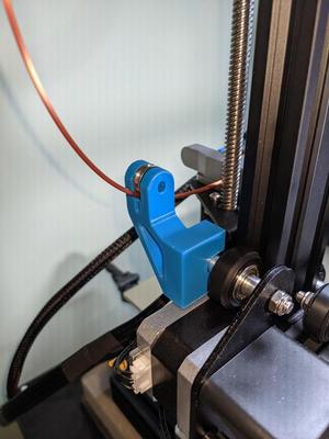 Ender-3 Pro 604 bearing filament guide, tweaked for gray aluminum extruder