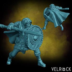 Male Viking Warrior with Spear and Shield (PRESUPPORTED)