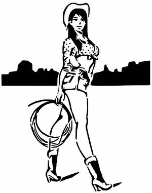 Cowgirl stencil 8