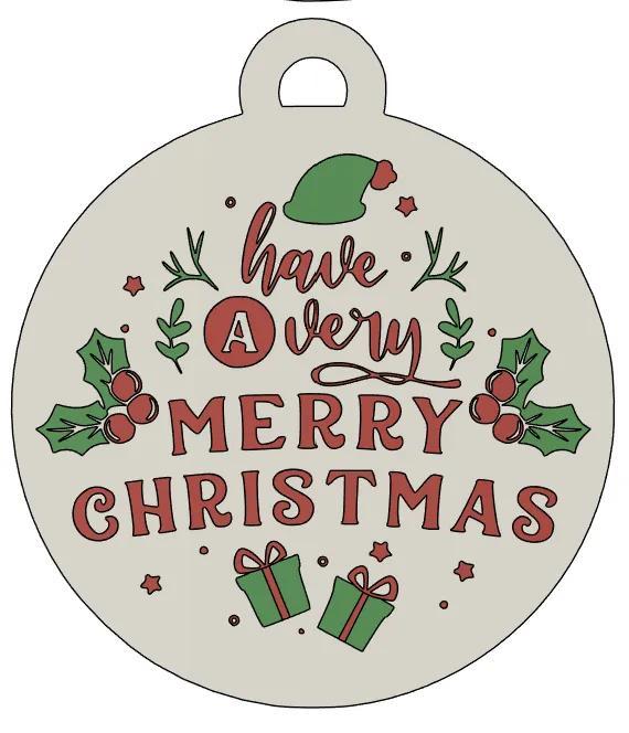 Multicolor Merry Christmas 2D Bauble 5 – Festive and Vibrant!   