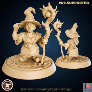 Gnome Little Witch 32mm and 75mm pre-supported