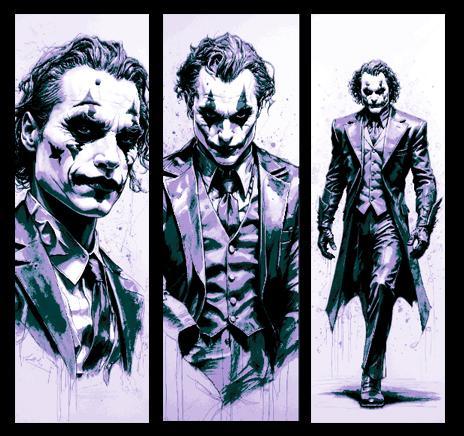 Fan Art Set of 3 Bookmarks - Concept Art Variations on DC Comic Character Joker
