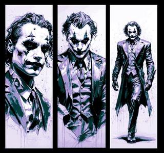 Fan Art Set of 3 Bookmarks - Concept Art Variations on DC Comic Character Joker