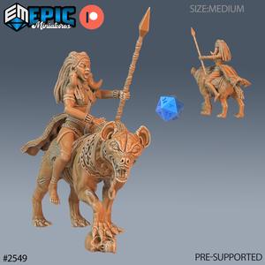 Tribe Princess Rider & Hyena Mount / Utopian Warrior / Mystical Fighter Lady / Female African Encounter