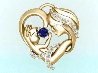 Mother holding child - Mother pendant - N550