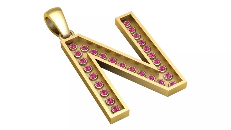 N ALPAHBETS PENDANT   3D PRINTABLE MODEL