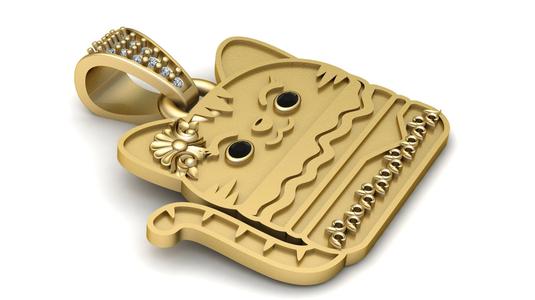 Lucky Cat Amulet Pendant 3D Printable Model